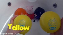 Peppa Pig Face Wet Balloons Colors - TOP Learn Colours Balloon Finger Family Nursery Collection-A