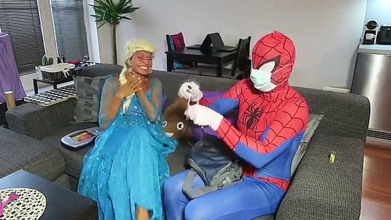 Spiderman & Frozen Elsa vs Doctor! Spiderman is sick! Elsa Doctor - Superhero Fun in Real