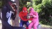 Venom Spiderman vs elsa No smoking in the public Pink Spidergirl fun superheroes in real li
