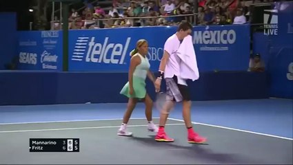 Taylor Fritz Struggles To Get Moth Off Court