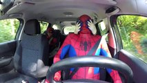 Spiderman vs Pink Spidergirl Pregnant Dancing in a Car - Superhero Funny Movie in Real Lif