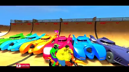HULK & Mickey Mouse FUN!! Custom Green Lightning McQueen CARS Colors! + Children Songs & R