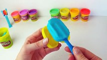 PLAY DOH Learn Colors with Popsicles DIY Ice Cream with Rainbow Colors - How To