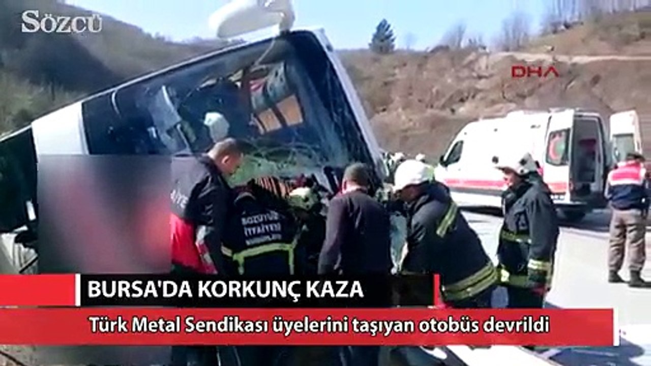 Son dakika… Sendikacıları taşıyan otobüs devrildi Çok sayıda