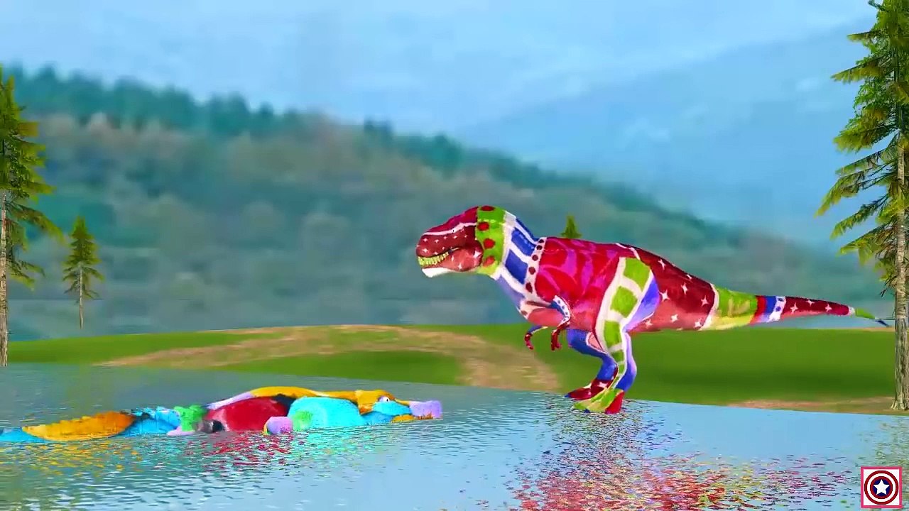 Los colores de Dinosaurios Corto de Acción en Películas para Niños | 3D Dinosaurios Dedo de la Familia Rimas | Niño
