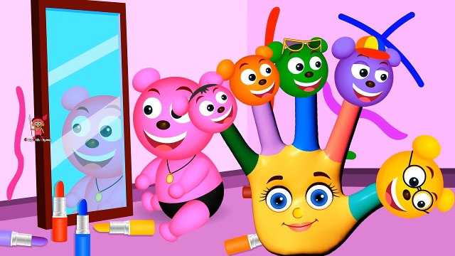 Giant Gummy Bear Finger Family Colors Song | Giant Gummy Bears in Lipstick Funny Video