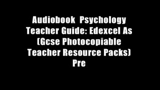 Audiobook  Psychology Teacher Guide: Edexcel As (Gcse Photocopiable Teacher Resource Packs) Pre