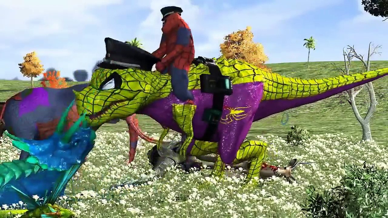 Spiderman Vs Dinosaurs Short Movie | Giant Dinosaur Cartoons for Children | T-Rex 3D Anima