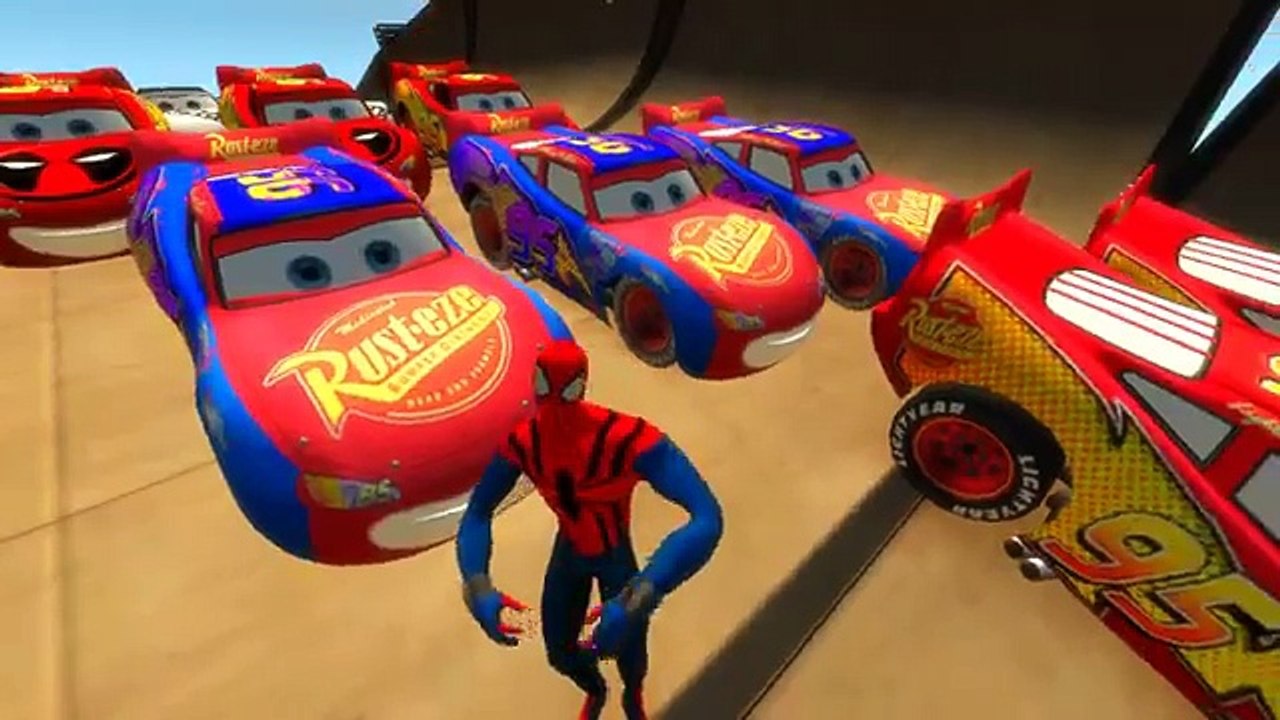 Disney Cars Pixar Spiderman Nursery Rhymes & Lightning McQueen Colors (Children Songs with