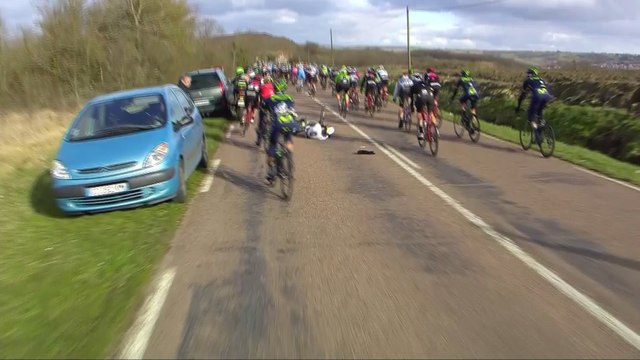 Chute de Reinardt Janse Van Rensburg - Étape 3 (Chablis / Chalon-sur-Saône) - Paris-Nice 2017