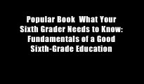 Popular Book  What Your Sixth Grader Needs to Know: Fundamentals of a Good Sixth-Grade Education