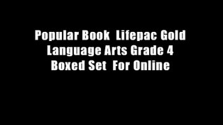 Popular Book  Lifepac Gold Language Arts Grade 4 Boxed Set  For Online