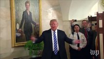 Trump surprises White House visitors