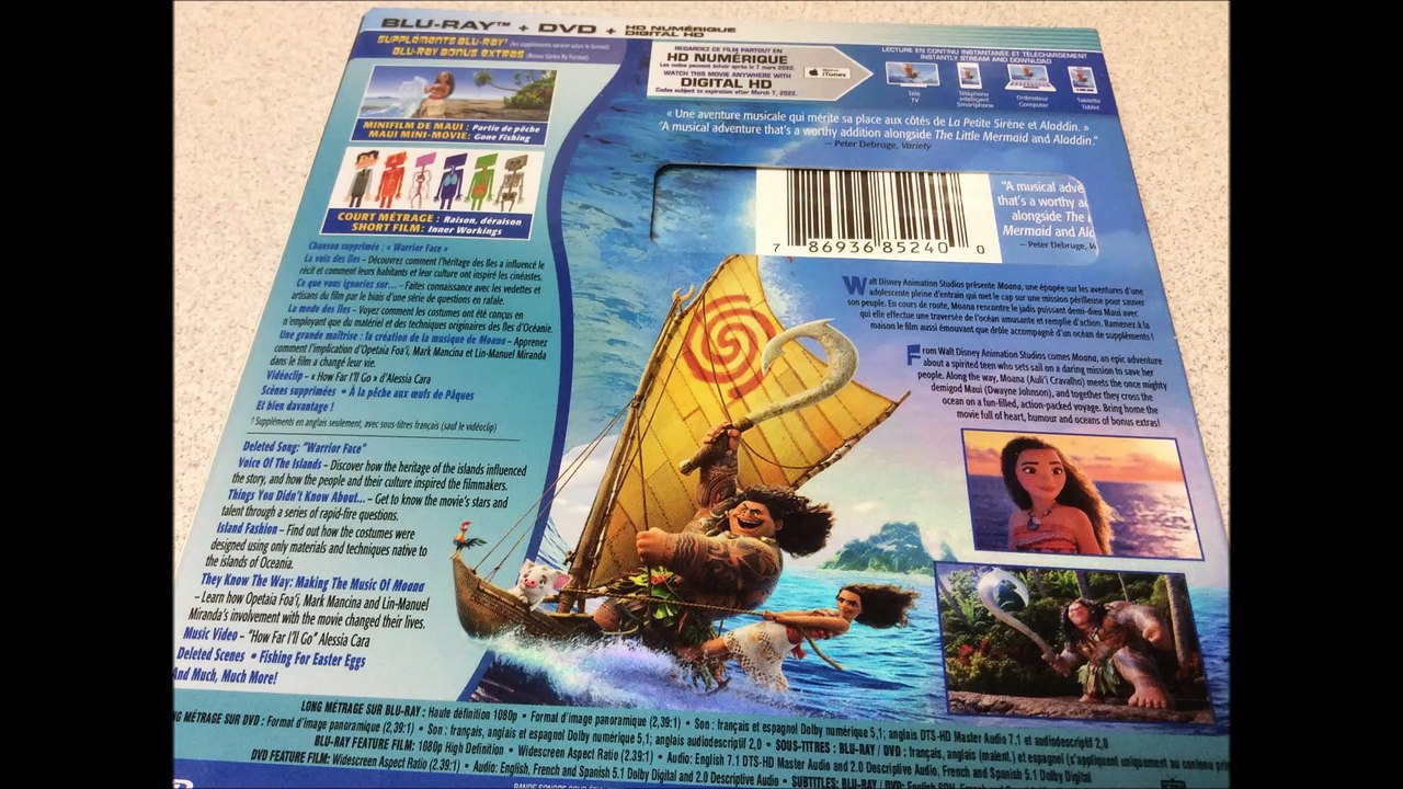 Critique du film Moana en combo Blu-ray/DVD
