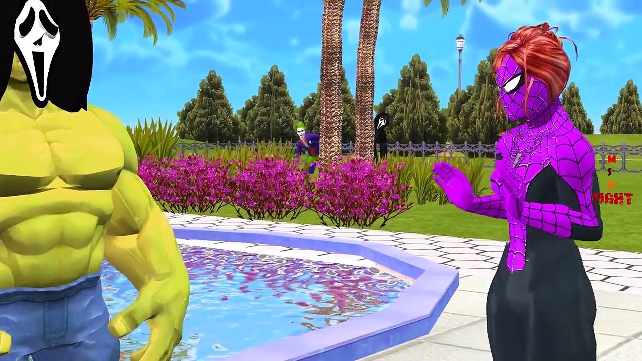 Spiderman Frozen Elsa SpiderGirl Hulk Vs Killer Clown Joker Prank Scary Ghost Scream Fun S