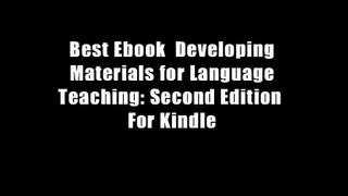 Best Ebook  Developing Materials for Language Teaching: Second Edition  For Kindle