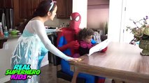 FROZEN ELSA TWIN BABIES Spiderman & Frozen Anna Funny Superhero movie in real life Frozen