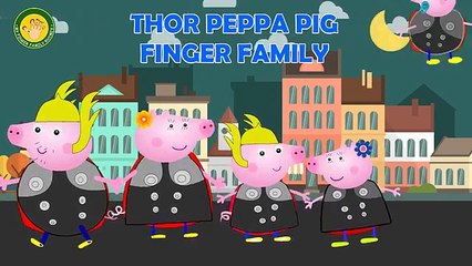 Peppa Pig Español Thor Super Hero in Real Life Finger Family Nursery Rhymes with Lyrics and more