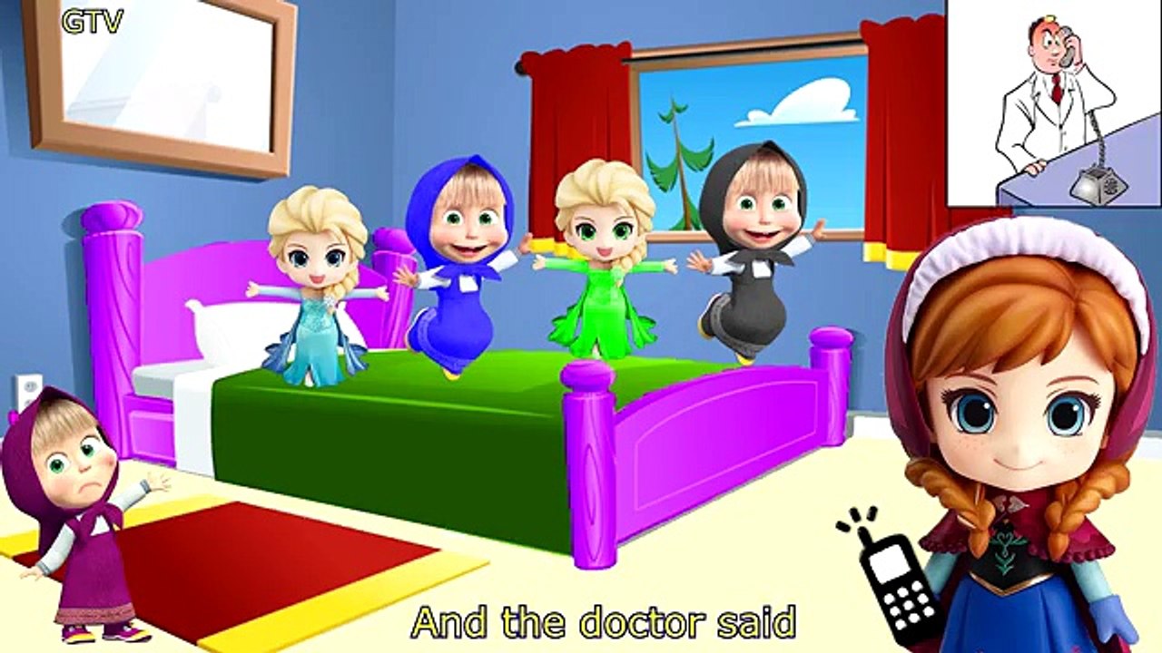 Five Little Masha Jumping on the Bed | Five Little Monkeys Jumping on the  Bed Nursery Rhym – Видео Dailymotion