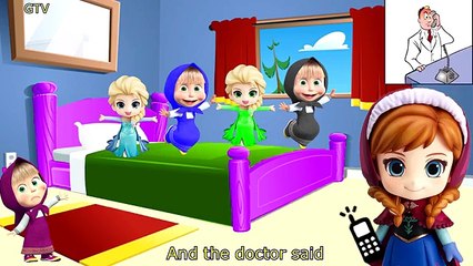Five Little Masha Jumping on the Bed | Five Little Monkeys Jumping on the Bed Nursery Rhym