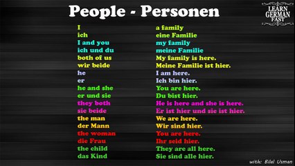 Learn German Fast:  People - Personen