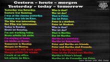 Learn German Fast: Yesterday, Today, Tomorrow
