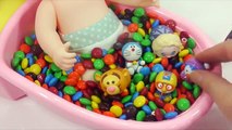 Learn Numbers Baby Doll Bath Time M&Ms Chocolate Learn Colors Slime Surprise Eggs Play Doh Toys