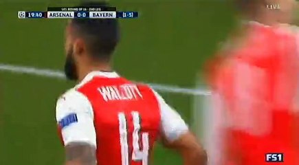 Theo Walcott Goal Arsenal 1 - 0 Bayern Champions League 7-3-2017