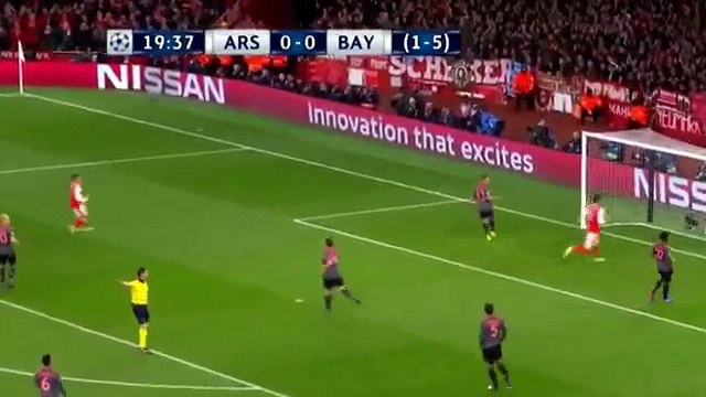 Theo Walcott Goal - Arsenal 1-0 Bayern Munich - 07.03.2017