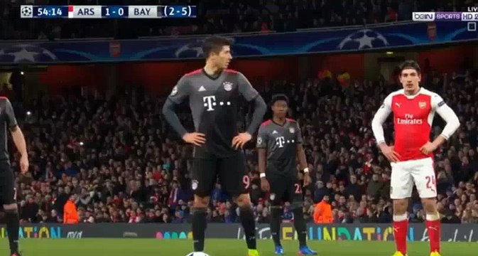 Robert Lewandowski Goal - Arsenal 1-1 Bayern Munich - 07.03.2017