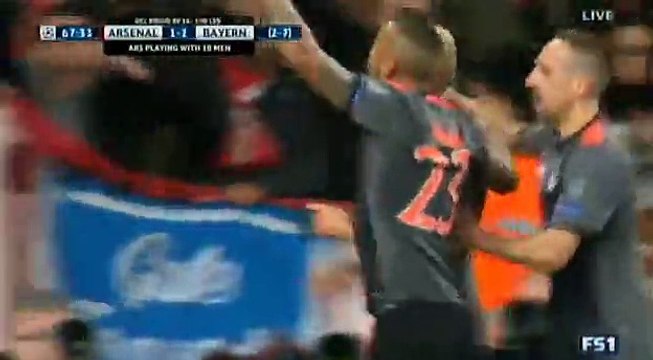 Arjen Robben Goal Arsenal 1 - 2 Bayern Champions League 7-3-2017