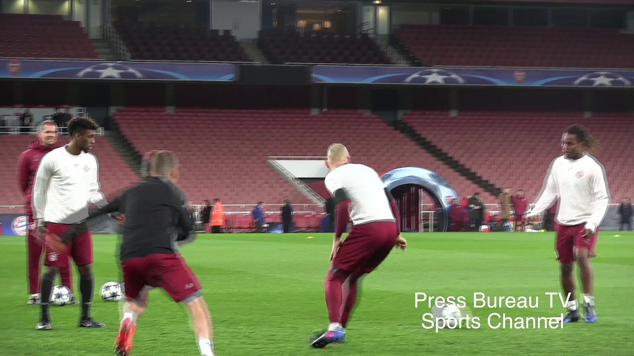 Bayern Munich training pre Arsenal vs Bayern Munich