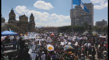 Campesino protestan en Guatemala pidiendo la renuncia del presidente Morales