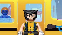 Wheels on the Bus Lego X-Men XMEN - Wolverine Storm Cyclops Mystique Finger Family Playlist
