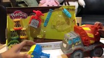 Play Doh Max The Cement Mixer Construction Truck Roller Set Hasbro Child Play with FamilyToyReview