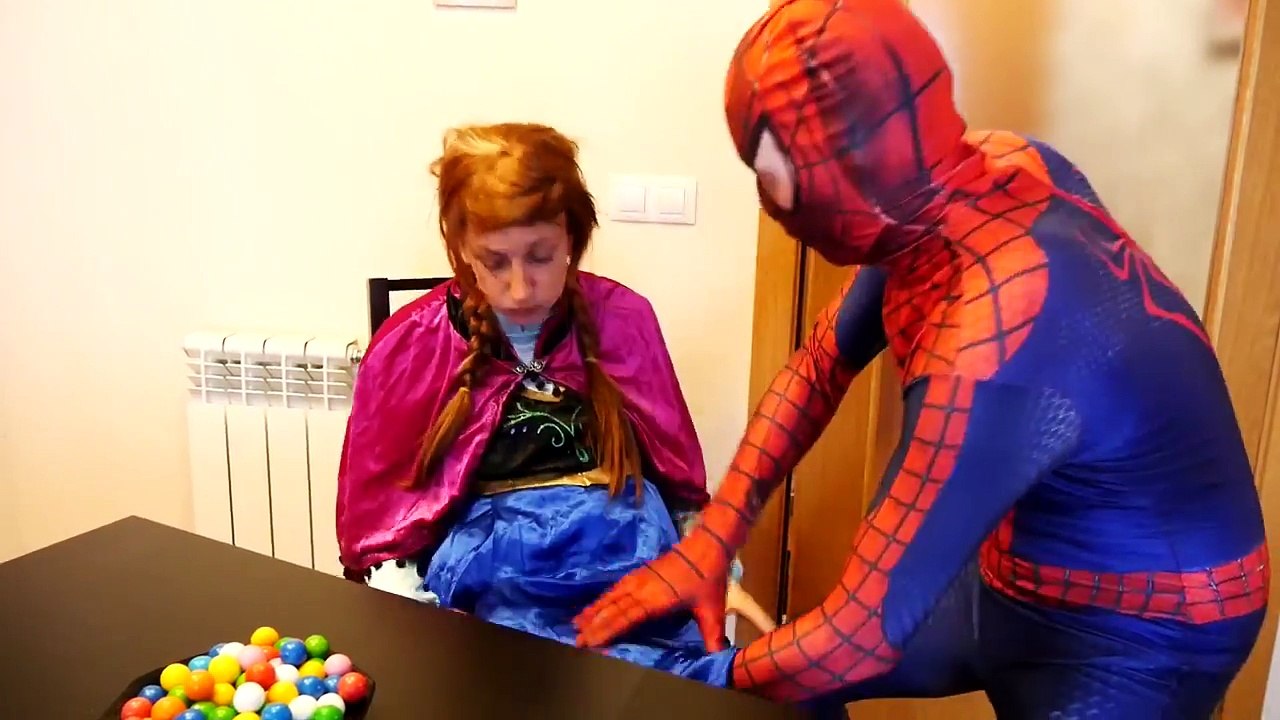 Spiderman w/ Frozen Princess Anna Pregnant & Spiderbaby Color in Real Life! Fun Superhero