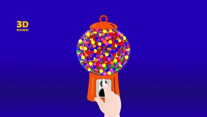Learning Colors With New Gumball Machine | 3D Colors Nursery Rhymes | Kids Learning Videos
