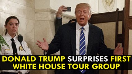 Donald Trump surprises first White House tour group