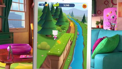 Talking Angela Plays Talking Tom Gold Run Gameplay