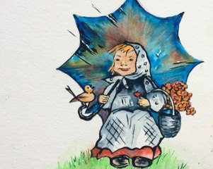 Beautiful tutorial how to paint a girl with watercolor, some After Effects