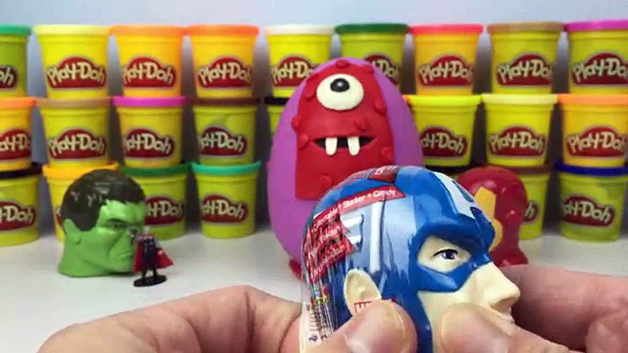 Yo Gabba Gabba! Muno Play Doh Surprise Egg Marvel Avengers Iron Man, Hulk, Captain America Surprises