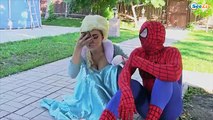 Congelados Elsa Pierde Su Cabello! w/ Spiderman, Ana, Rosa Spidergirl, Maléfica, la Broma! Superh