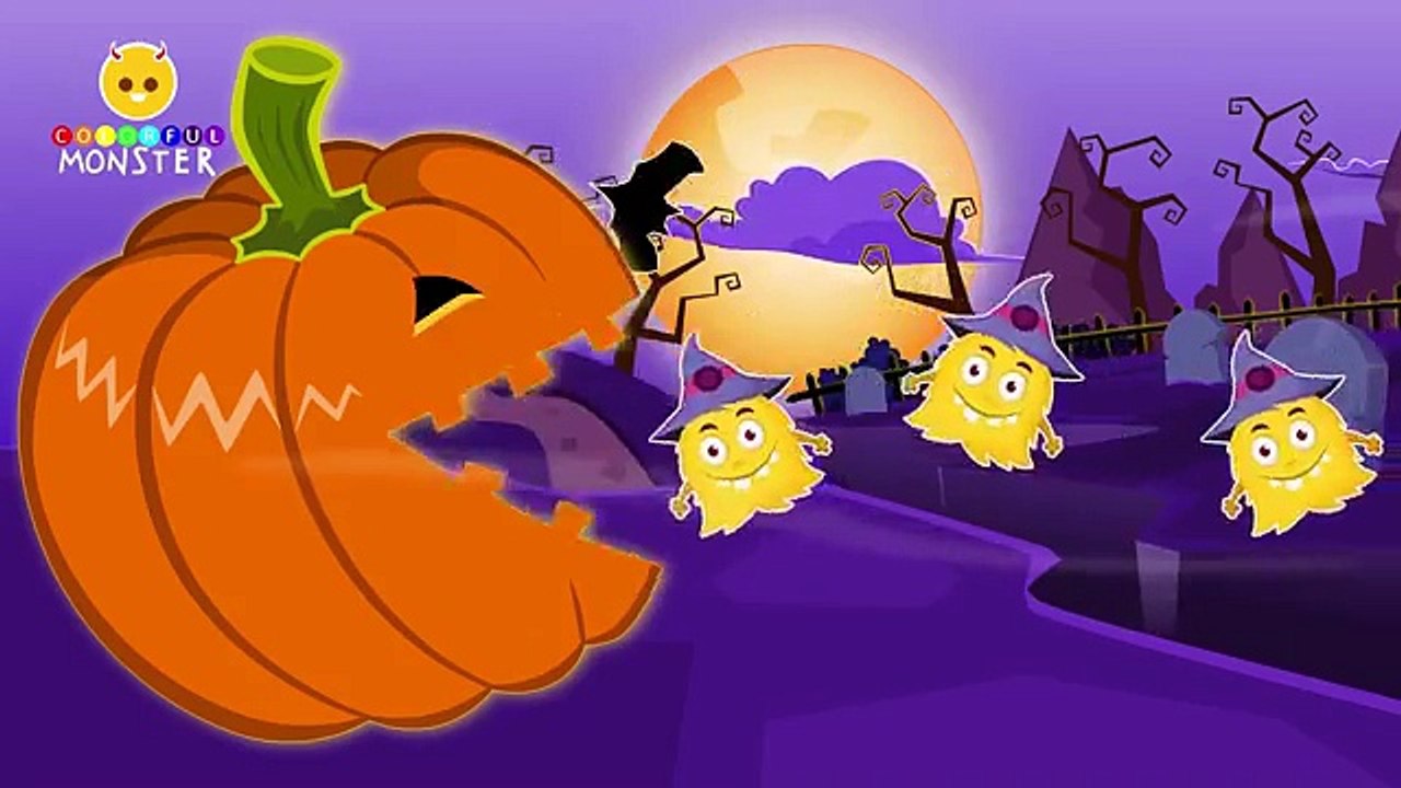 Learn Colors with 3D Pacman and Halloween Pumpkin for Kids Children Toddlers - Colours for