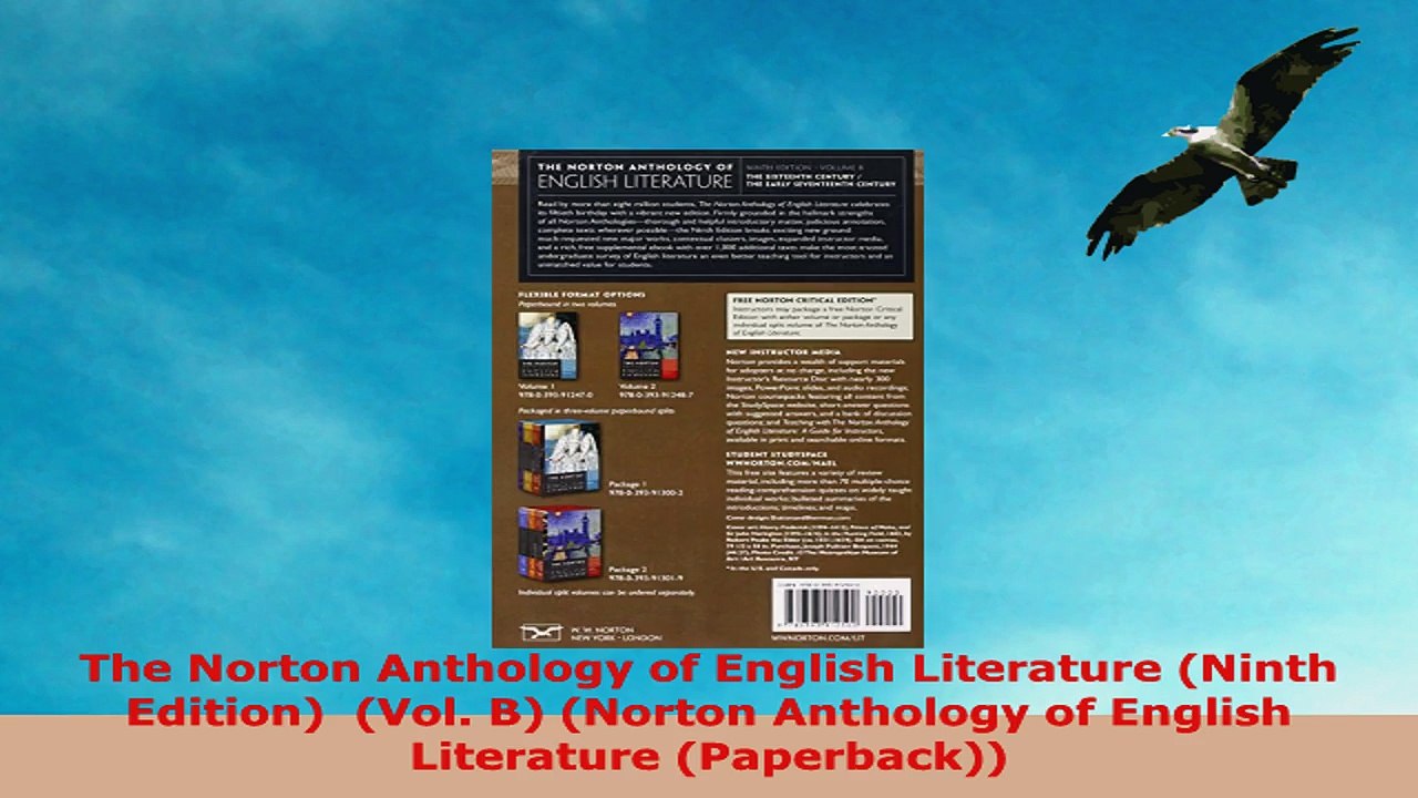 READ ONLINE  The Norton Anthology of English Literature Ninth Edition  Vol B Norton Anthology of