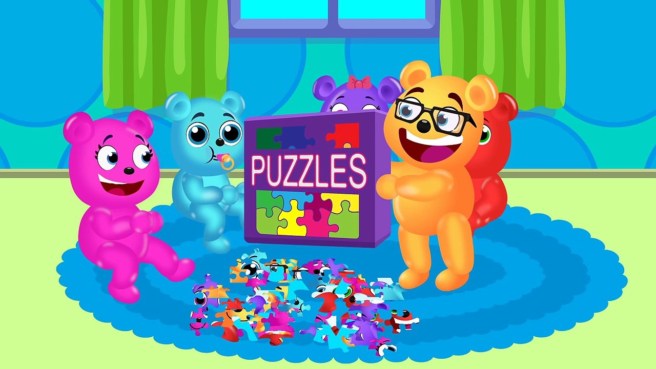 Mega Gummy Bear Stupid in Classroom! Finger Family Nursery Rhymes for Kids