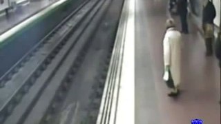 Hero saves his life. Man almost run over by train