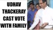 BMC polls 2017: Uddhav Thackeray, wife, son Aditya cast votes : Watch video | Oneindia News