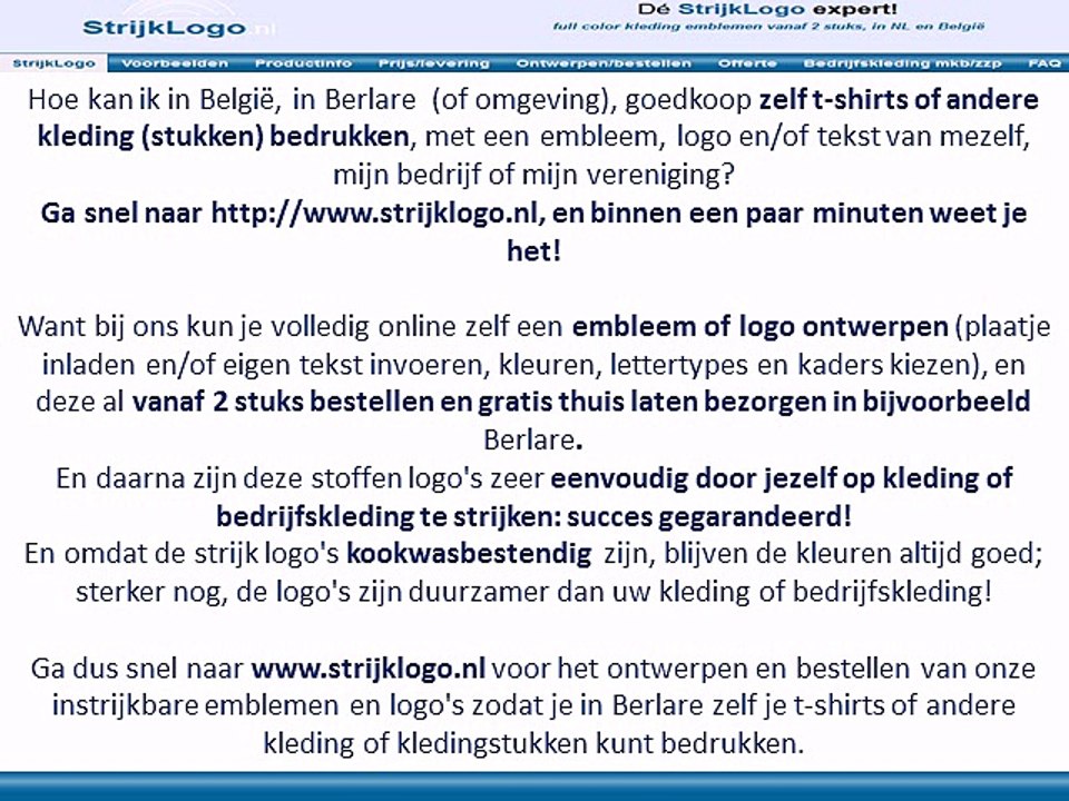 Zelf kleding bedrukken Berlare