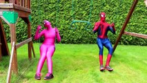 Frozen Elsa’s POOL SURPRISE! w/ Spiderman Maleficent Pink Spidergirl Joker! Funny Superhero Video