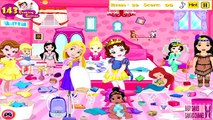 Baby Disney Princess Game Movie ! Disney Princess Snow White,Anna,Rapunzel,Elsa Room Cleaning